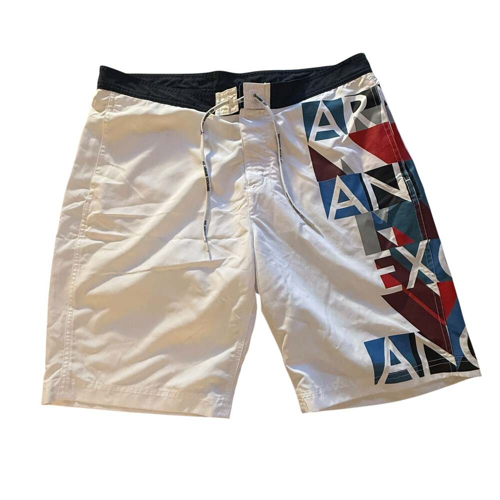Armani Exchange Graphic Logo Print Board Shorts Size Large